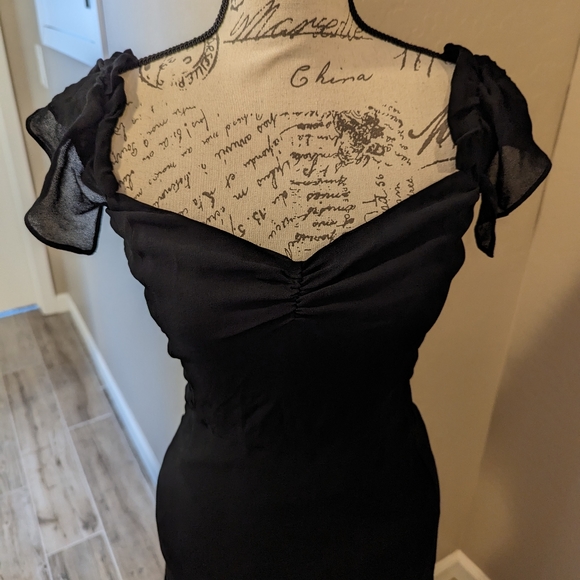 Reformation Asymmetric Formal Prom Cocktail Black Dress Size 6 NWT - Picture 2 of 7